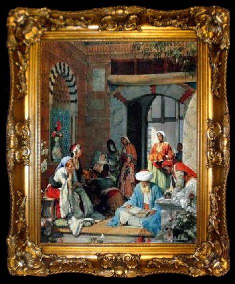 framed  unknow artist Arab or Arabic people and life. Orientalism oil paintings 30, ta009-2